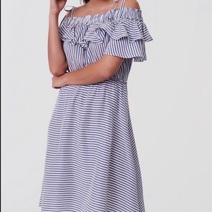 Loft blue/white striped dress, medium